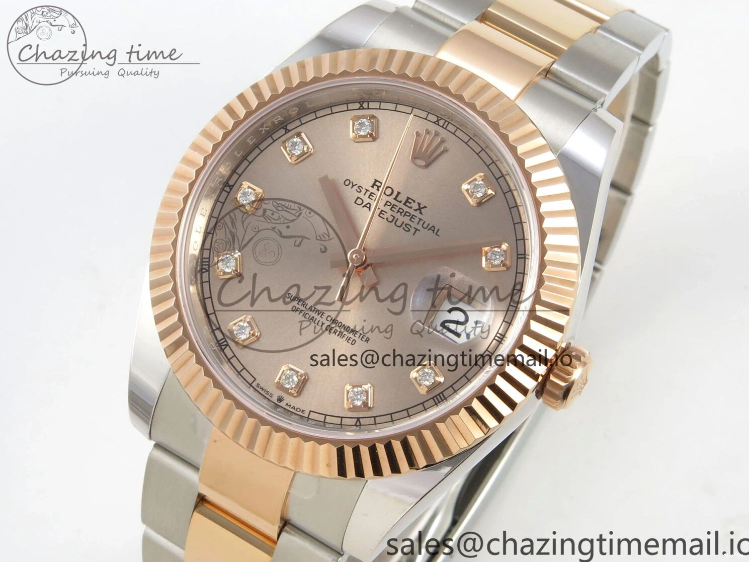 MiroTime 1218 Colorful DateJust 41 126331 SS RG ARF 1:1 Best Edition RG Diamonds Dial on Oyster Bracelet SH3235 (Weighted) 185